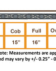 Browband sizing chart