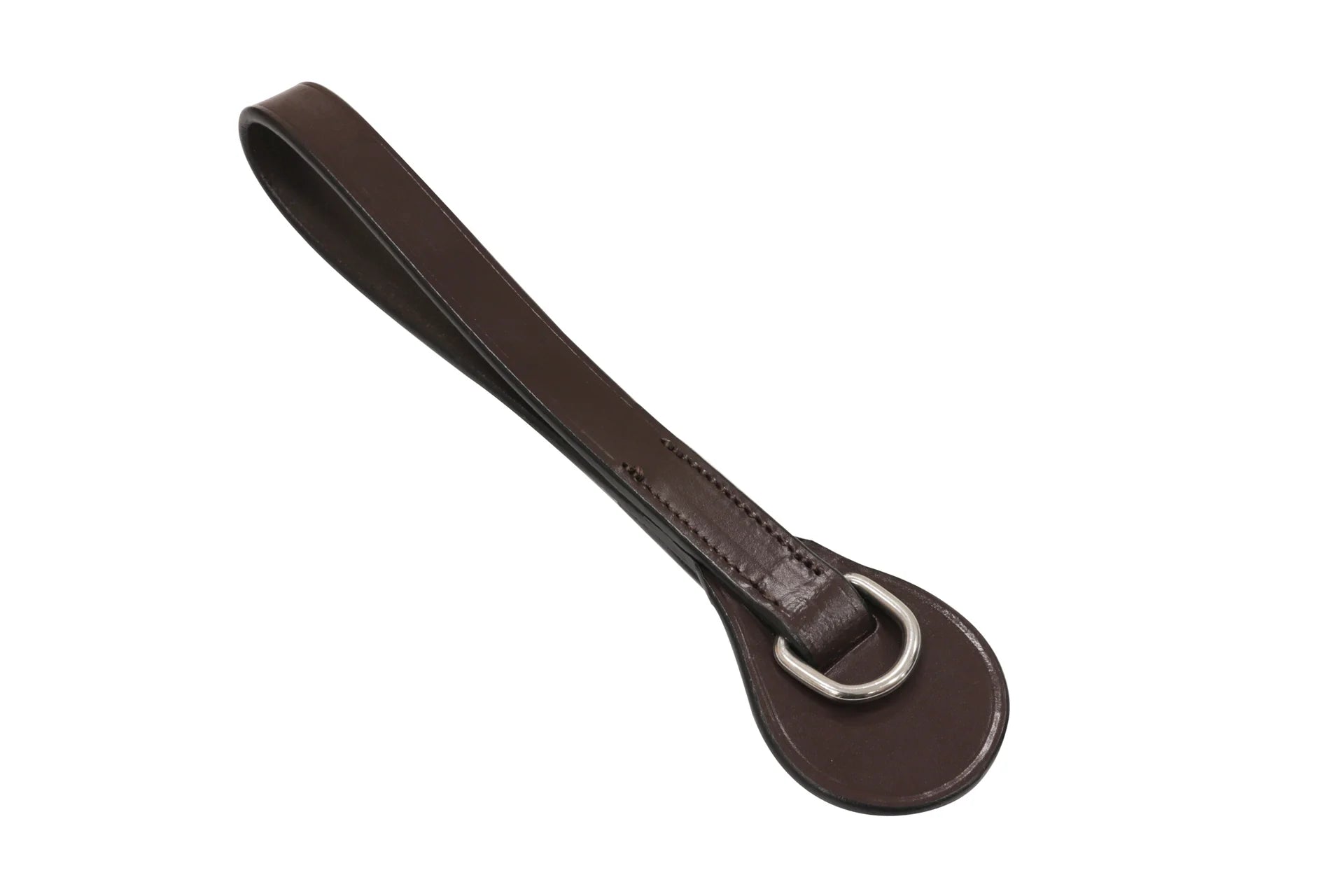 Brown Girth Loop with Leather Guard and a silver ring