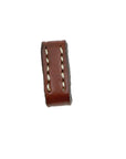 Chestnut leather strap with stitching