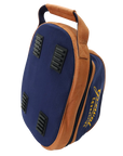 Navy Blue Helmet Bag with Leather Trim