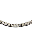 Sparkly crystals of different sizes adorning snap browband