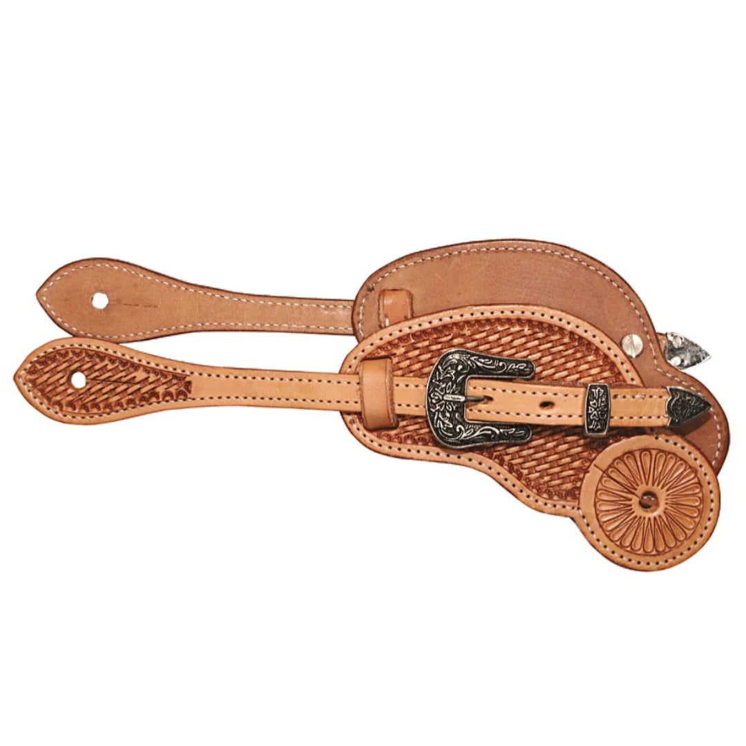 Everett Western Spur Straps crafted with gorgeous antique chestnut leather