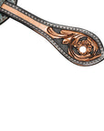 Embossing details of Leather Dayton Western Spur Straps.