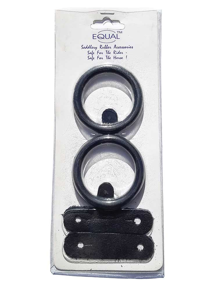 A black rubber Peacock safety stirrup ring
