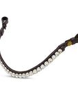 Black leather strap with crystal embellishments on a white background