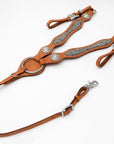 Savannah Western Natural Breast Collar With Crystal Conchos