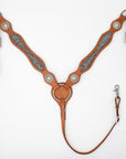 Savannah Western Natural Breast Collar With Crystal Conchos