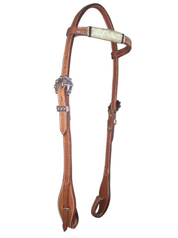 Western White Woven Browband Headstall #469