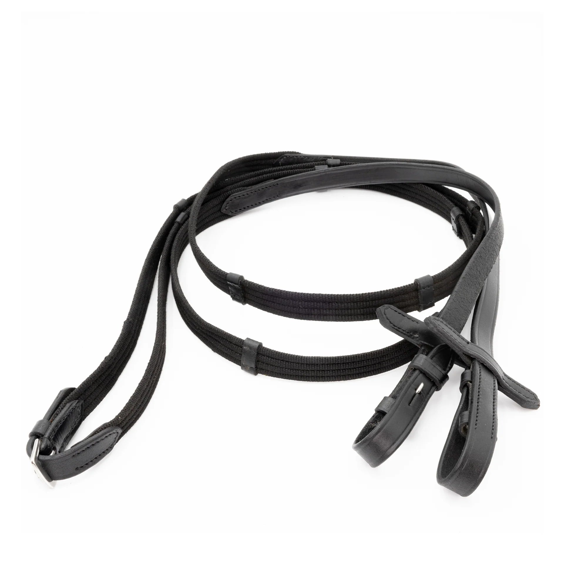 Black leather bridle on a white background