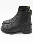 Zip-Up Synthetic Leather Paddock Boots