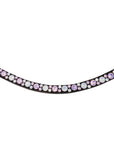 Pink sparkly crystals of different sizes on browband