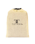 Beige drawstring bag with 'TOTARE' logo on a white background