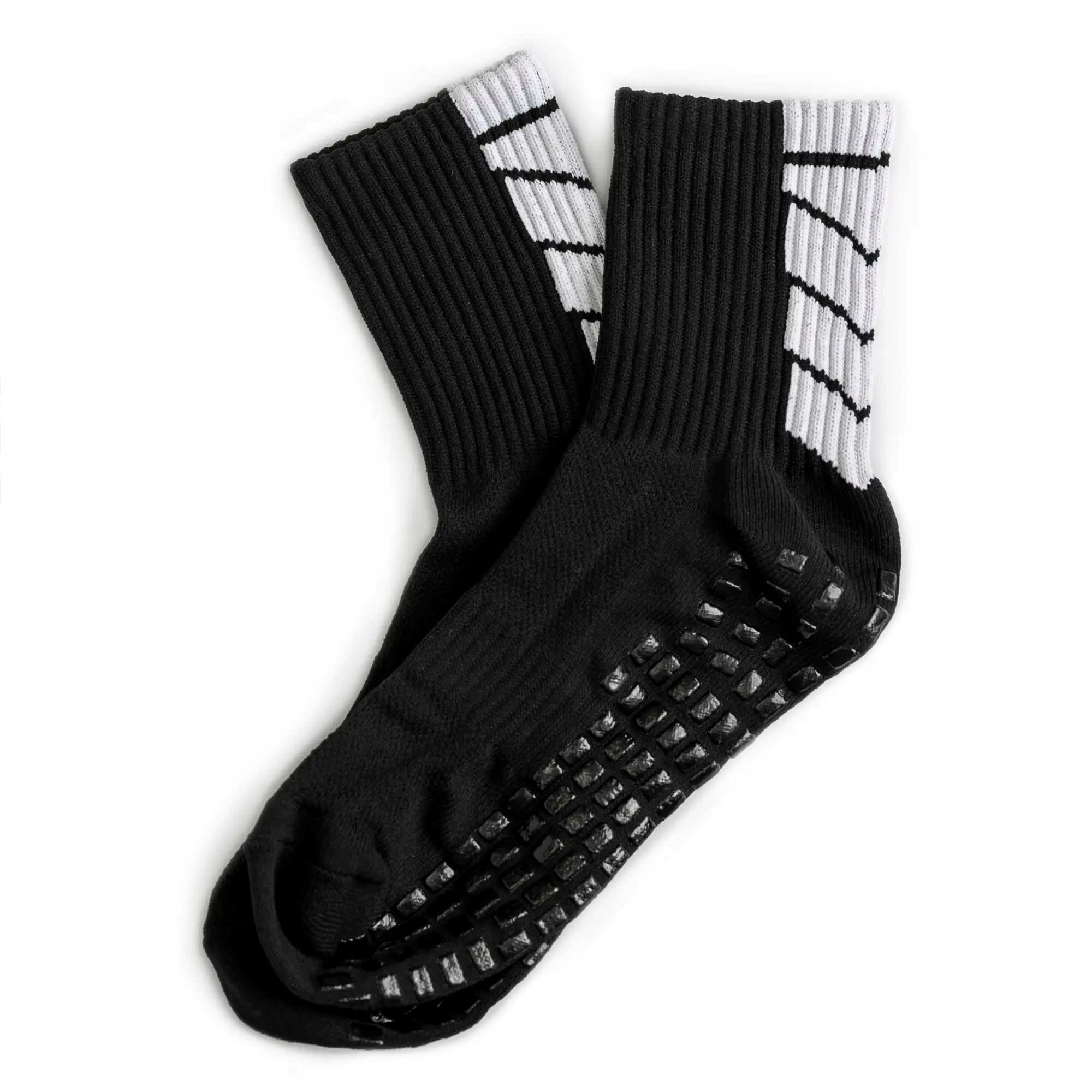 Black Athletic Grip Crew Socks