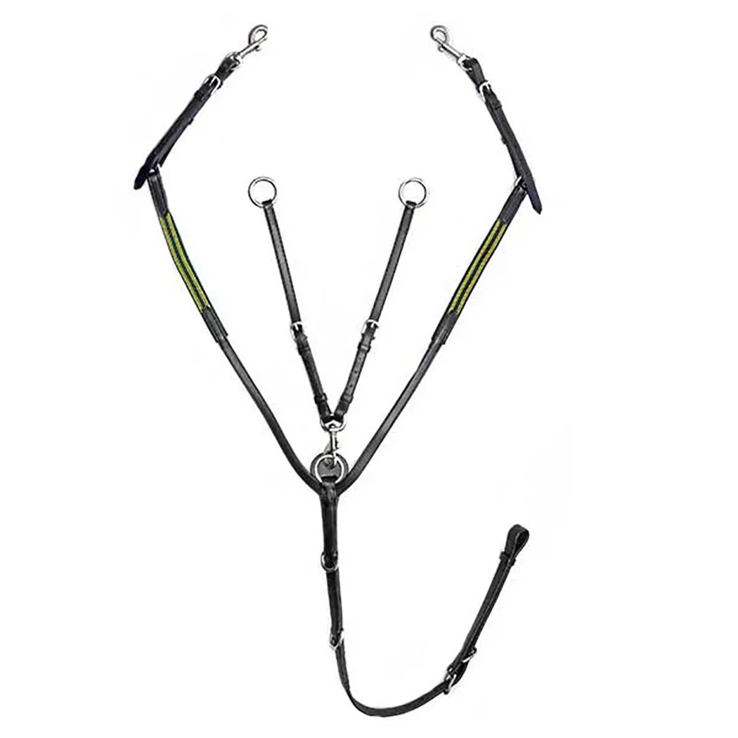 Black leather and elastic Makai breastplate