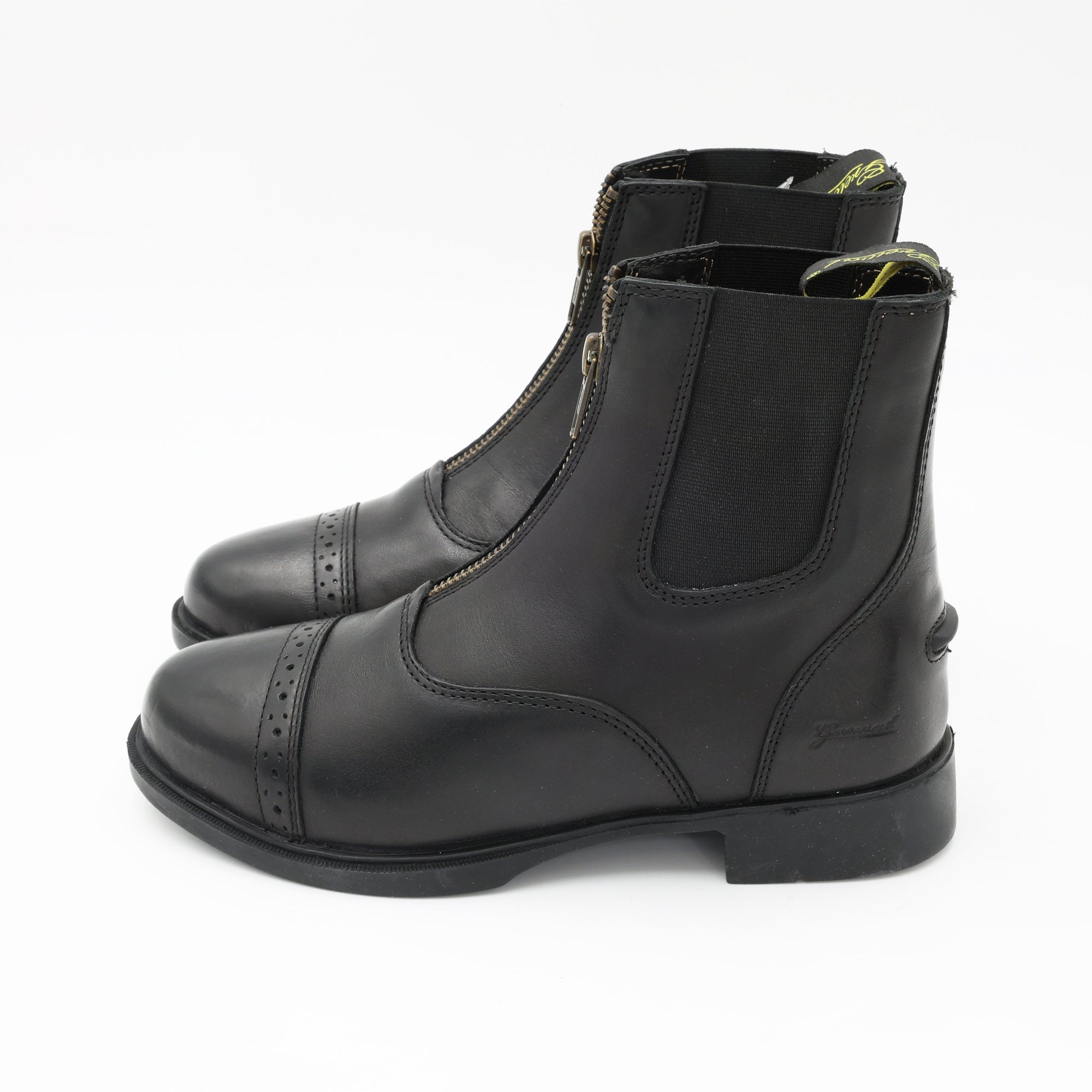 Zip-Up Synthetic Leather Paddock Boots