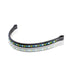 Decorative headband with colorful gemstones on a white background