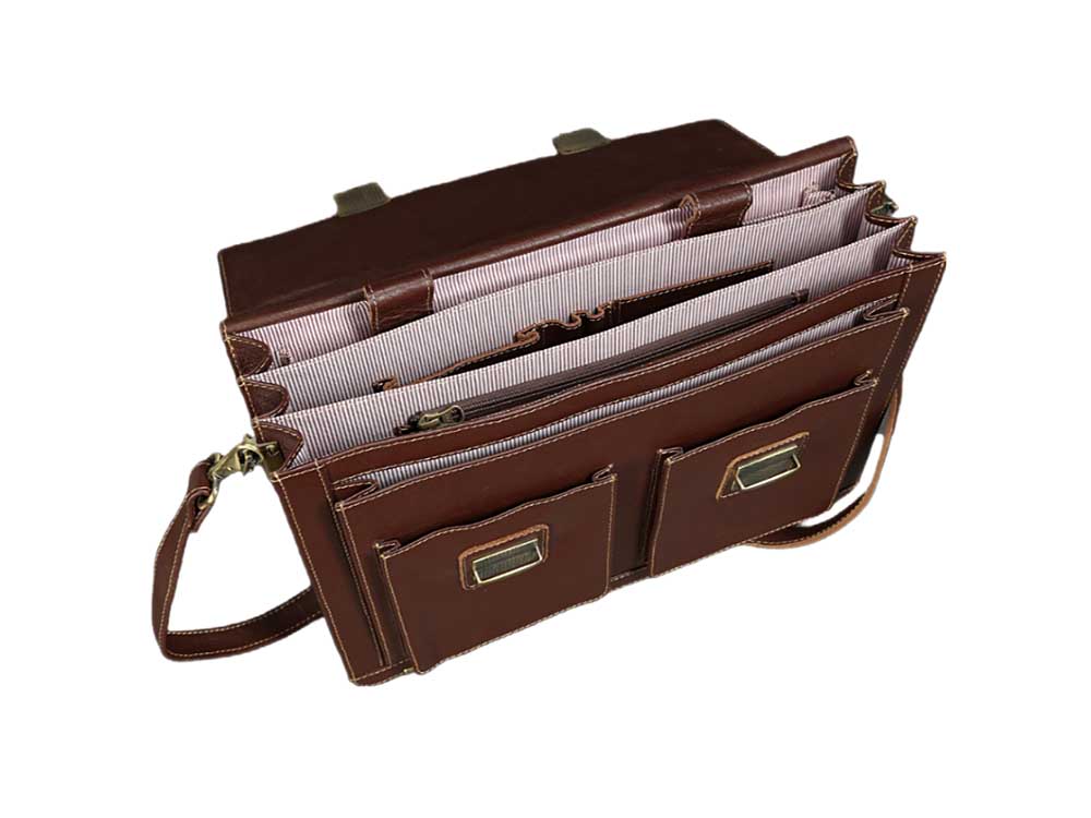 Totare Benevento Leather Messenger Bag Briefcase