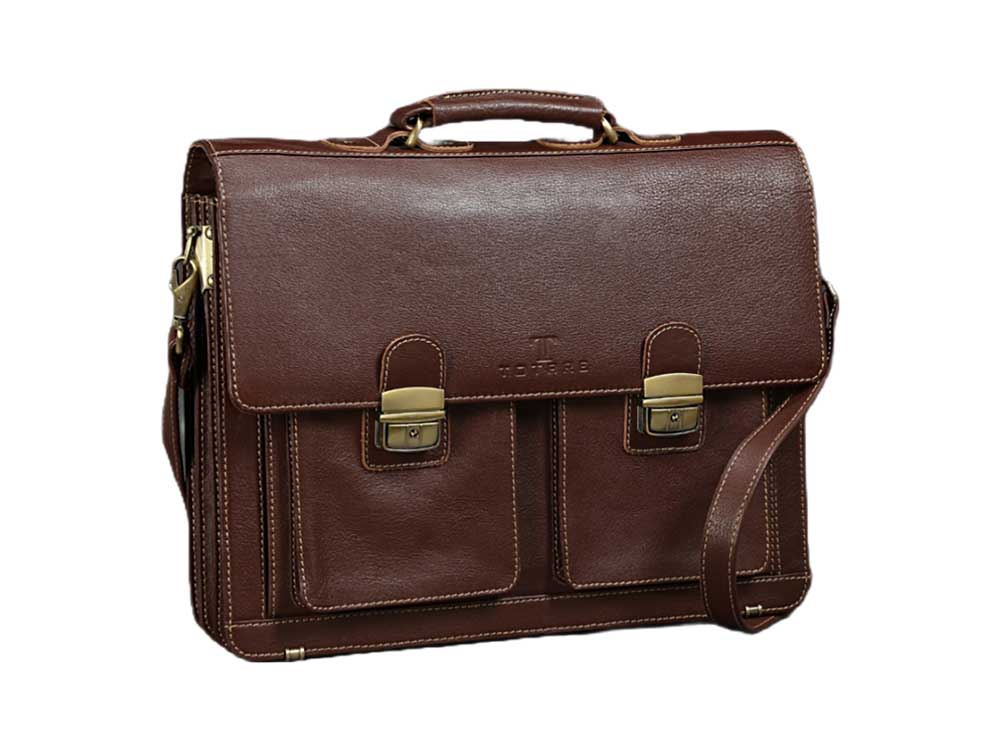 Totare Benevento Leather Messenger Bag Briefcase