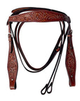 Western Flower tooled browband headstall