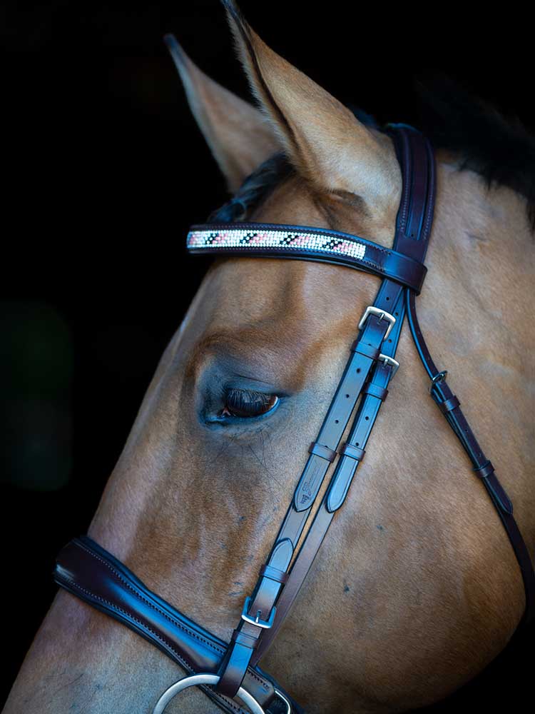 Cologne Snaffle Bridle with Beaded Browband