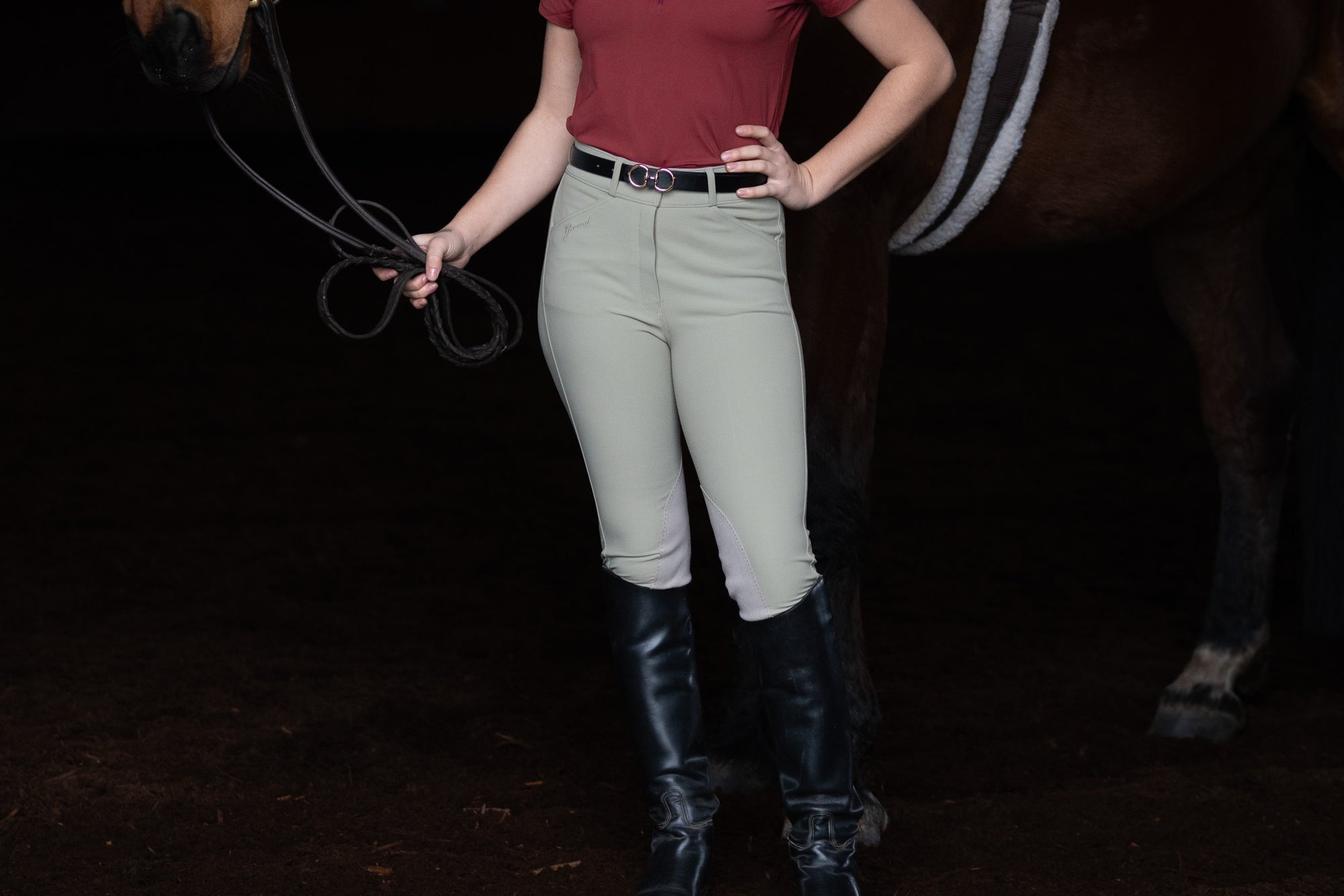Ladies Tan Knee Patch Breeches