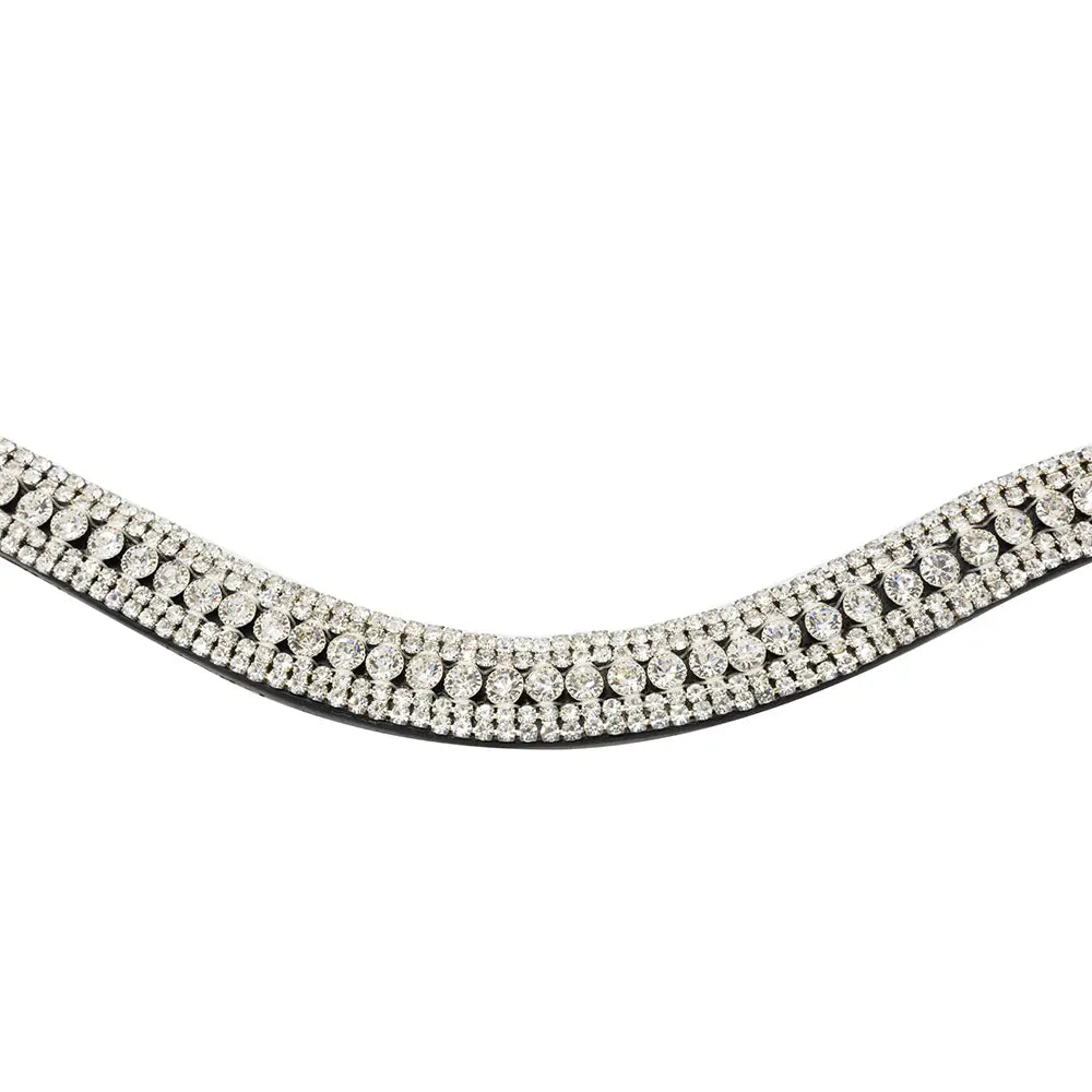 Multiple rows of sparkly crystals on browband