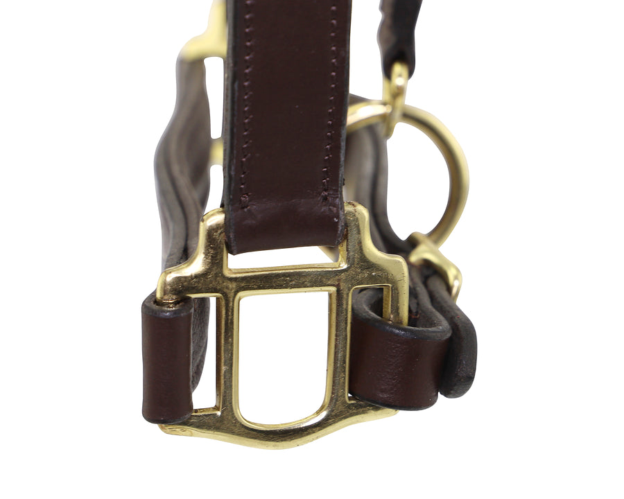 Padded leather horss halter