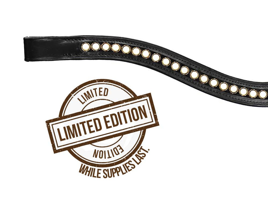 Gold Pearl Curved Browband
