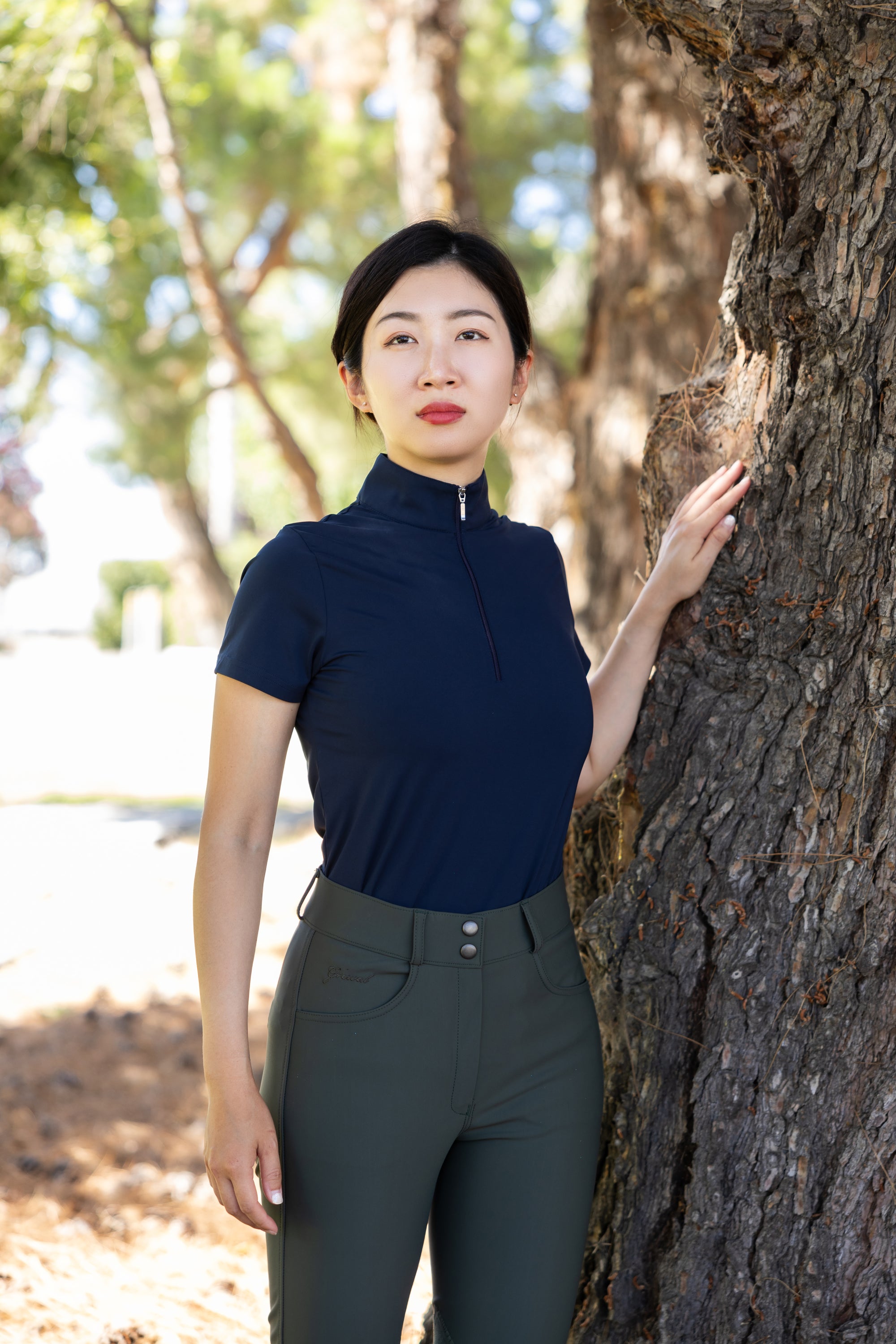 Navy Aerocool Short Sleeve Shirt on model