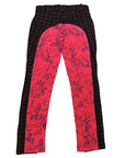 Pants with red pattern on a white background