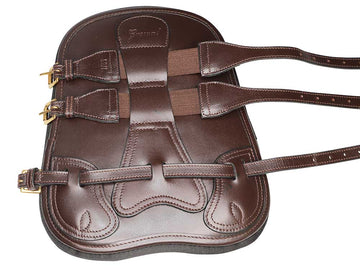 Havana Leather Open Front Tendon Boots