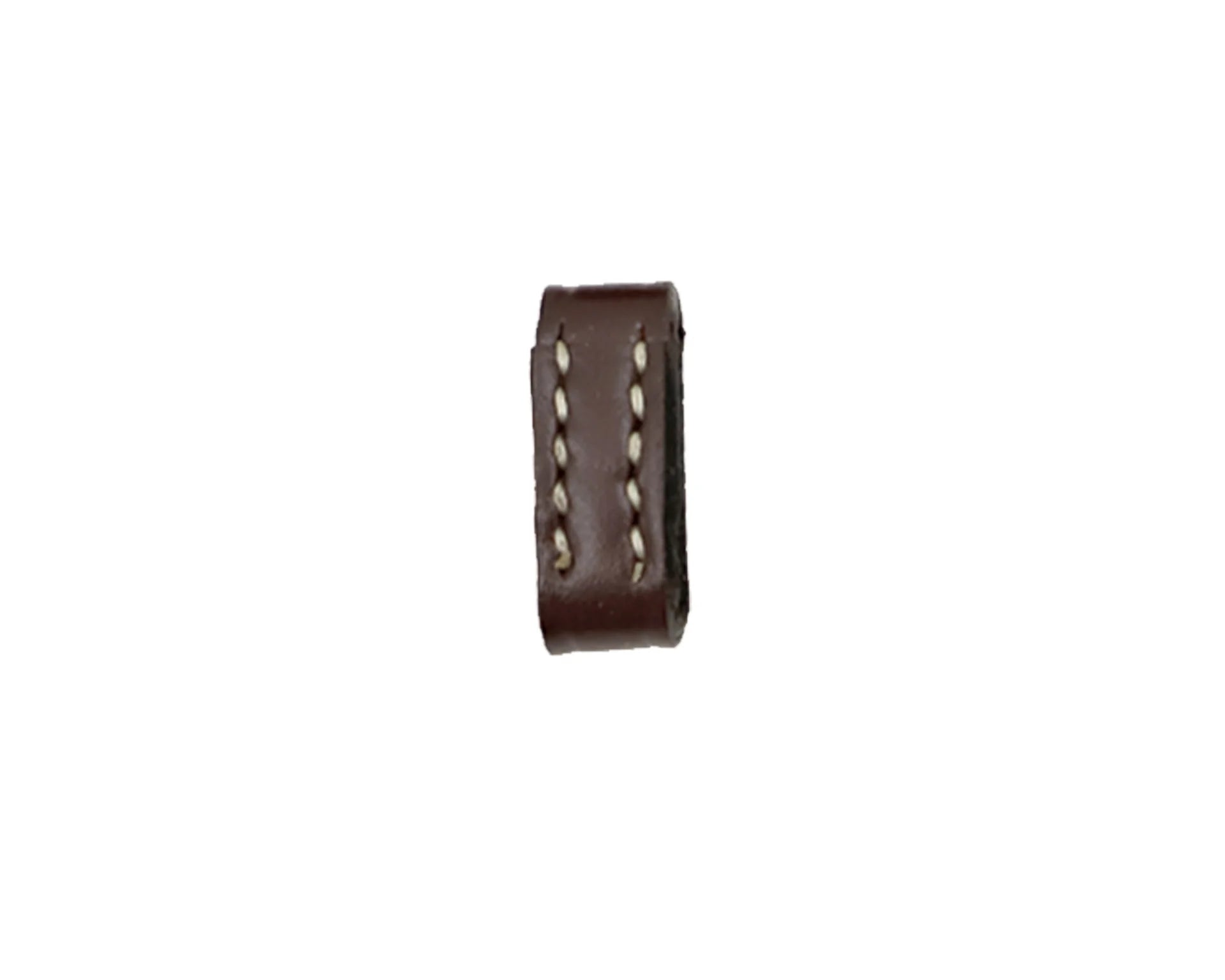 Havana leather bridle keeper with stitching