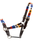 Colorful horse halter with geometric pattern