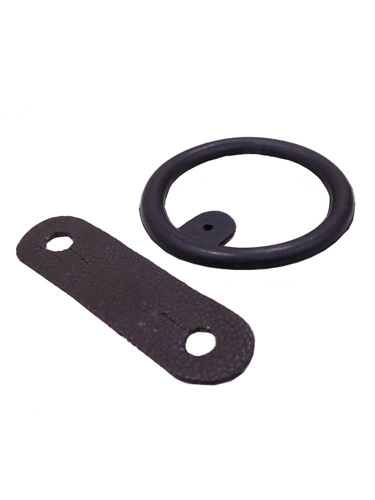 Peacock Safety Stirrup Rings and Leather Tabs