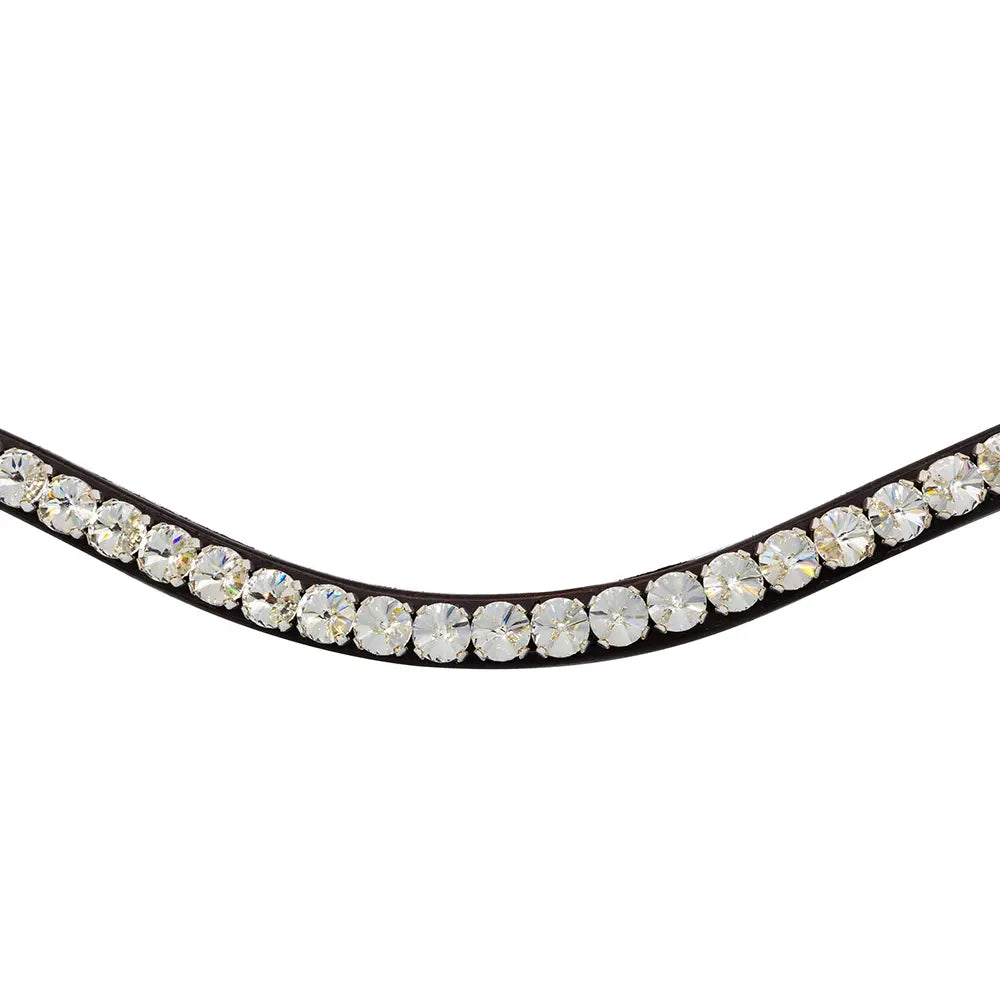 Necklace with clear gemstones on a white background