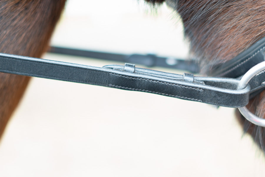 Rubber Lined Leather Reins with Stops
