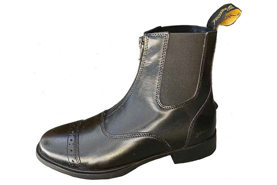 Zip-Up Synthetic Leather Paddock Boots