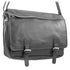 Gray leather bag with straps on a white background