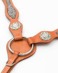 Savannah Western Natural Breast Collar With Crystal Conchos