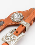 Savannah Western Natural Breast Collar With Crystal Conchos