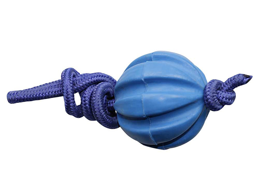 Serrated Ball with Rope Rubber Dog Toy