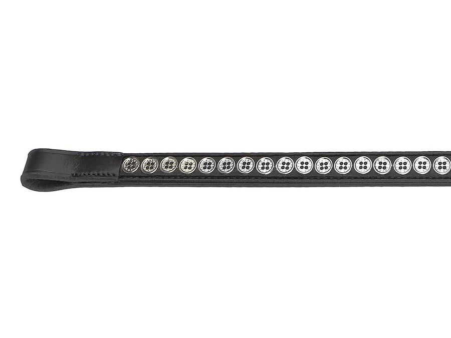 Silver Buttons Straight Browband