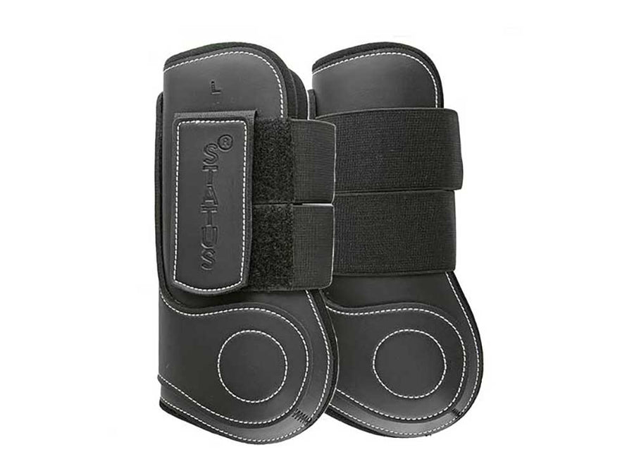 Black Synthetic Open Front Tendon Boots