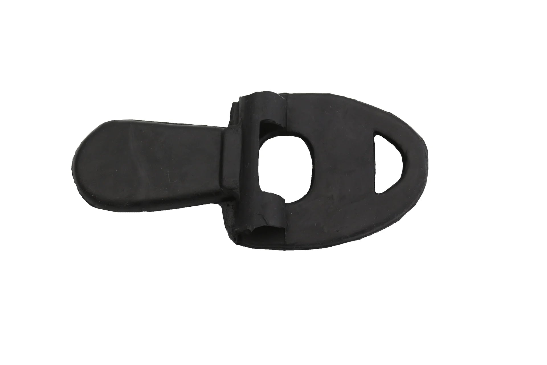 Black plastic clip on a white background