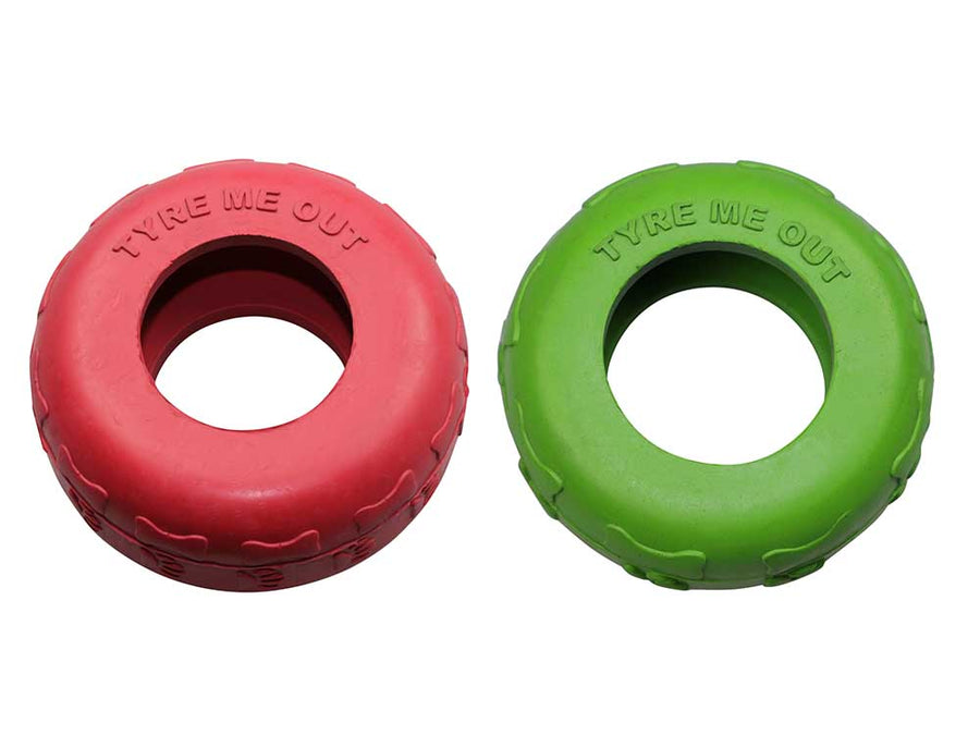 Tyre Me Out Rubber Dog Toy