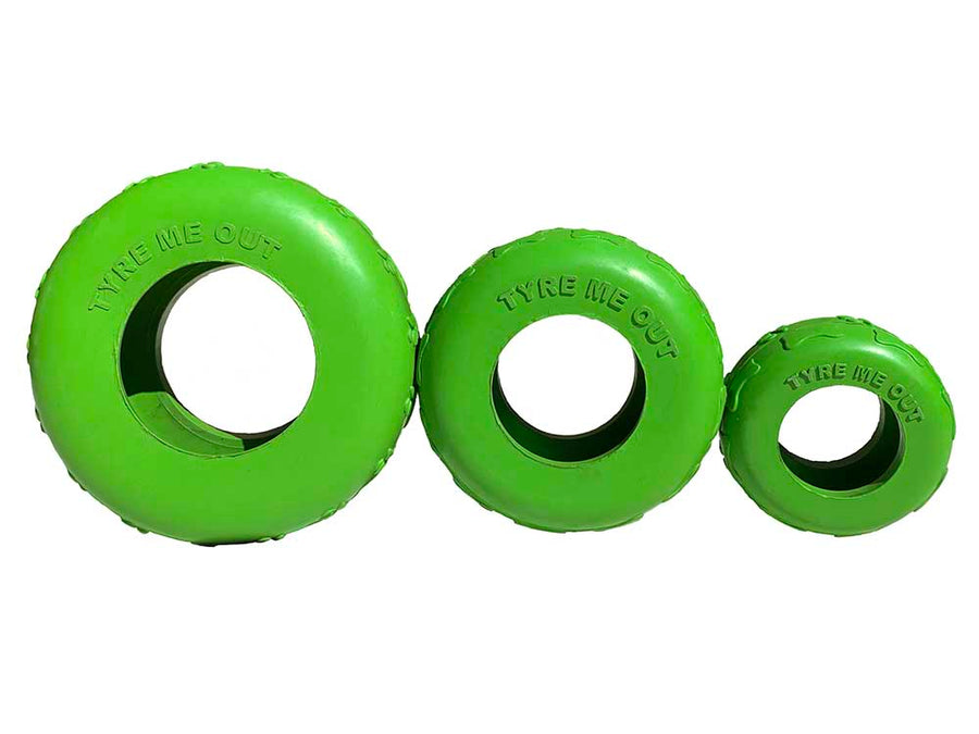 Tyre Me Out Rubber Dog Toy