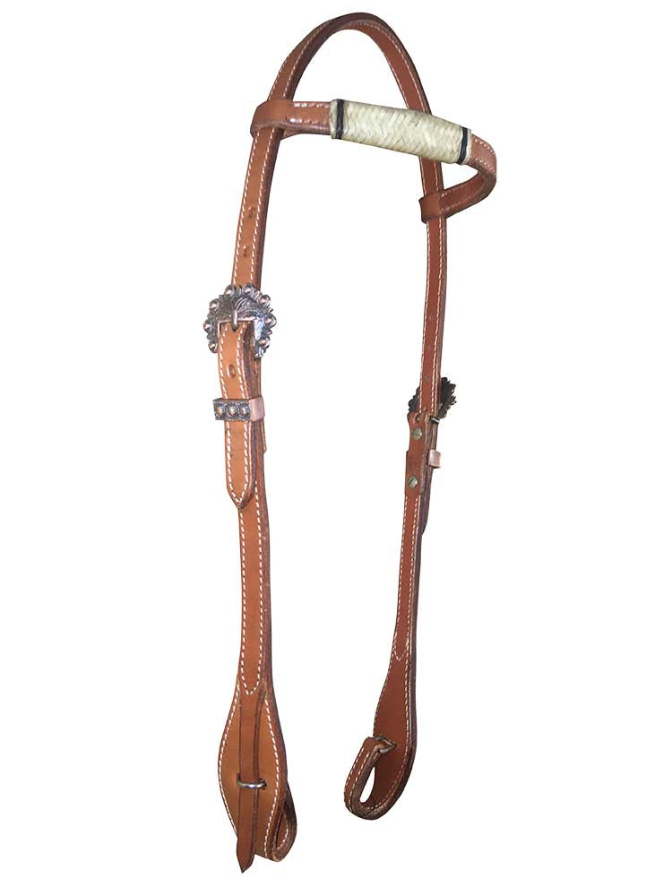 Western White Woven Browband Headstall #469