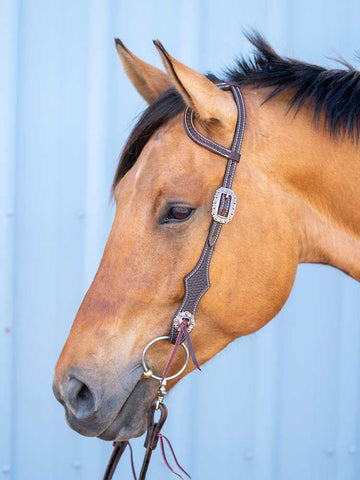 Western Single Ear Chocolate Brown Headstall #468