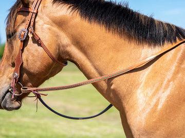 Western Split Reins Chestnut with Turquoise