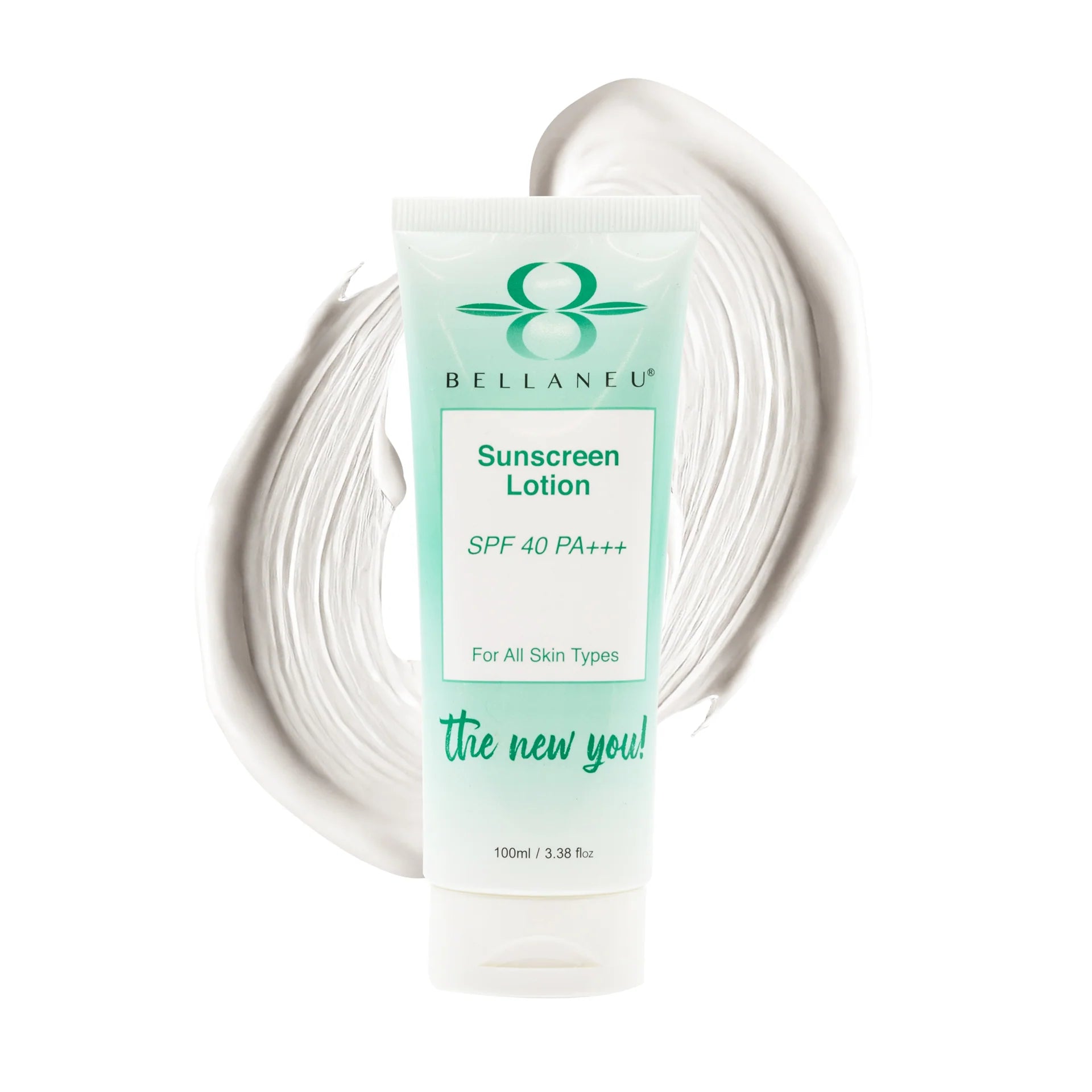 Bellaneu sunscreen lotion bottle with label